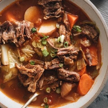 Instant Pot oxtail soup close up